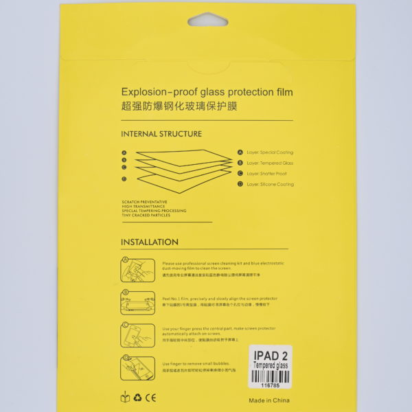 iPad Protection Glass Verpackung, Rückansicht, Bildschirmschutz, 9H